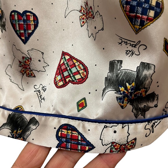 Nite Spirit Sleepwear Scottie Dog With Hearts Satin 2 Piece Set Size M NWOT - Picture 9 of 9